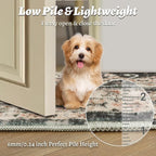 Washable Runner Rug 2.6x8 Runners for Hallways, Ultra-Thin Carpet Runners for Entryway Anti Slip Backing Runner Rugs for Kitchen Laundry Room Indoor Hallway (Black/Beige)