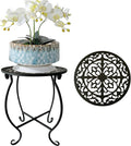 Plant Stand Indoor Outdoor, 15" Tall Flower Pot Stand, Round Metal Corner Plant Stand for Flower Pot, Rustproof Flower Plant Rack Holder for Home, Garden, Patio, Plant Lovers 1 Count