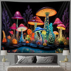 Blacklight Wall Decor Tapestry for Bedroom, Fantasy Funny Plan Wall Hanging Decor UV Reactive Black Light Moon Tapestries Art Mural Living Room Dorm Decorations Halloween Decorations Gifts