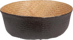 Bloomingville Handwoven Seagrass Folding Basket with Handles, Natural and Black