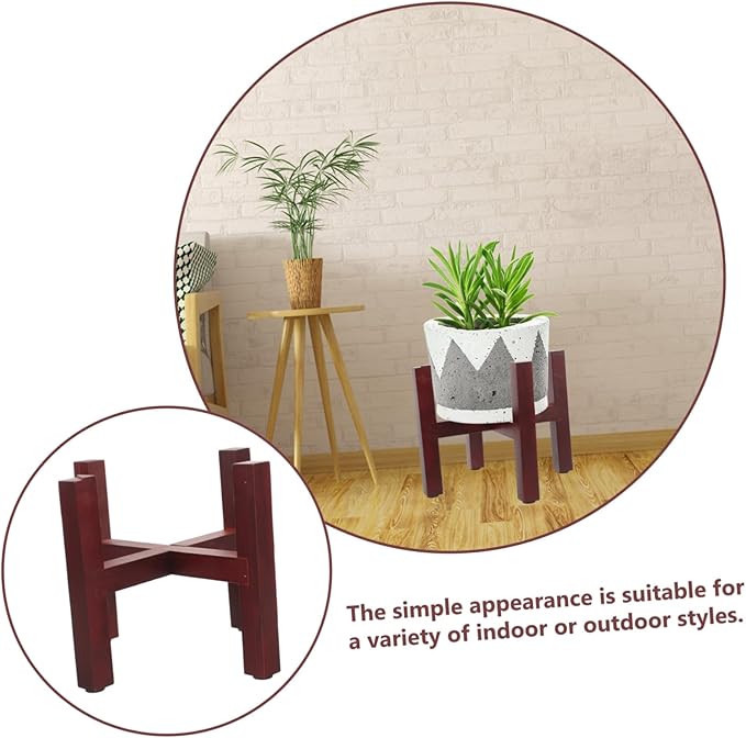 YARNOW Flower Pots Holder Wooden Plant Stand Home Indoor Plant Holder Elegant Boho Style Home Decor