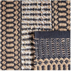 SAFAVIEH Area Rug 8x10 - Natural Fiber Collection - Large - Black & Natural, Handmade Flat Weave Stripe Jute & Cotton, Ideal for Living Room, Bedroom, Dining Space (NFB652Z)