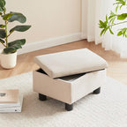 Small Foot Stool Under Desk Foot Stools Ottoman Footstool Foot Stools Small Footstools Foot Stool for Living Room Foot Rest 15" W x 12" D x 9.5" H Linen Beige