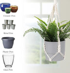 2 Pack Macrame Plant Hanger Boho Hanging Planters for Indoor Plants Decorative Braided Cotton Rope Plant Hanger Hanging Plant Holder with Metal Hook for Indoor Outdoor Home Decor, Ivory, 20 In