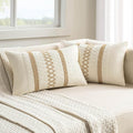 MIULEE Set of 2 Neutral Boho Decorative Lumbar Pillow Covers 12x20 Inch Farmhouse Rustic Couch Throw Pillows Modern Cotton Cushion Covers Retro Cute Macrame Woven Spring Home Decor for Bed Sofa Chair