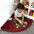 Fan-Shaped Floor Cushion Corner Nook Floor Pillow, Meditation Cushion for Sitting or Yoga, Kids Play Cushions Thick for Indoor or Outdoor Seating 28"*28" Red