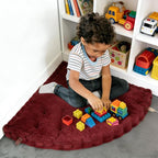 Fan-Shaped Floor Cushion Corner Nook Floor Pillow, Meditation Cushion for Sitting or Yoga, Kids Play Cushions Thick for Indoor or Outdoor Seating 28"*28" Red