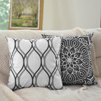 Coliuso Decorative Throw Pillow Covers 20x20 Set of 4, Dark Grey and White Modern Simple Square Pillow Case Cushion Cover for Sofa Couch Farmhouse Outdoor Living Room
