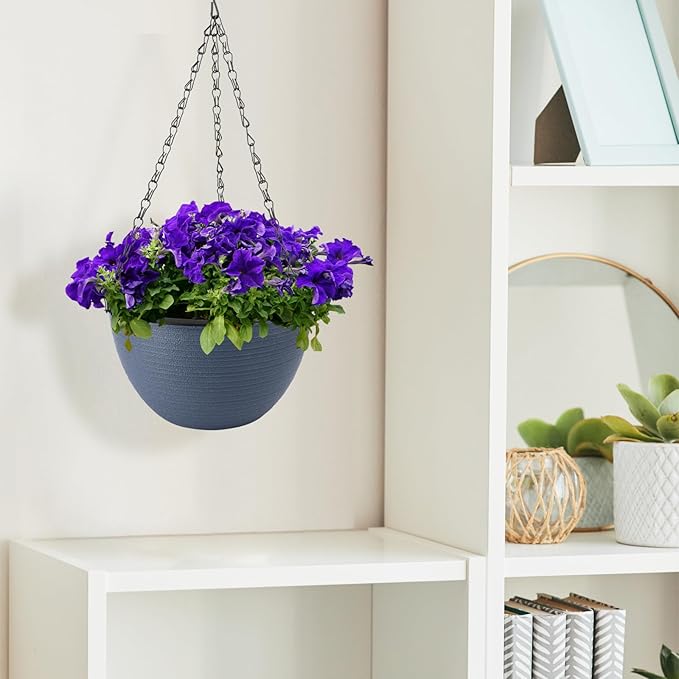 10 Inch Self Watering Hanging Planter for Indoor Outdoor Plants,Self Watering Pots for Indoor Plants,Hanging Pots,Convenient to Maintain,Improved Plant Health