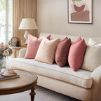 MIULEE Velvet Throw Pillow Covers 18x18 Inch, Pack of 2 - Dusty Pink, Soft Solid Decorative Pillow Covers Cushion Cases Modern Luxury Valentines Home Decor for Spring Couch Sofa Bedroom Livingroom