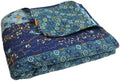 Lush Decor Royal Empire Reversible Cotton Throw Blanket, 50" W x 60" L, Peacock - Throw Blankets for Bed - Couch Blanket - Boho Throw Blanket for Couch