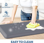 4/5 Inch Thick Kitchen Mat - Cushioned Anti Fatigue Mats for Kitchen Floor - Easy to Clean, Waterproof, Non-Slip Kitchen Rug for Sink, Office, Kitchen (17''x24'' Grey)