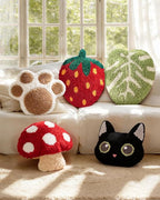 Strawberry Shaped Throw Pillow - Cute Decorative Plush Throw Pillow for Couch, Sofa, or Living Room, 17.7" x 13" Red Soft Cushion for Home Decor