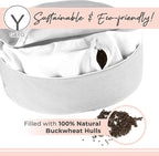 Y O Gayo Meditation Cushion and Floor Pillow. Ideal for Meditation Pillow, Yoga, & Floor Sitting - Premium Buckwheat Supportive Round Cushion with Changeable Cover. Versatile & Stylish - 16" in