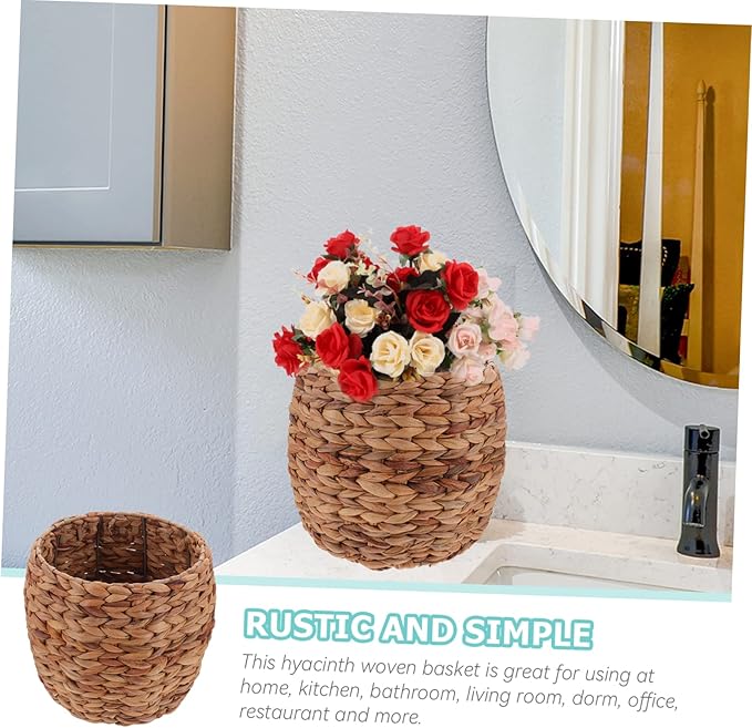 Seagrass Basket for Plant Desktop Woven Storage Basket Hyacinth Decorative Pot Organizer
