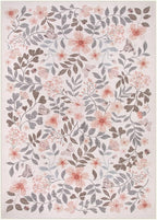 Lahome Reverie Apricot Girls Nursery Decor Rug 5x7, Fall Floral Boho Bedroom Carpet, Washable Soft Low Pile Area Rugs for Kids Room, Dorm Room Essentials, Reading Nook