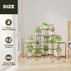 Bamworld Plant Stand Indoor Outdoor Corner Shelf 11 Potted Large Holder for Multiple Plants Wooden Tall Stands Combo Table Rack Garden Patio Lawn Window