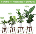 4-Pack Wood Plant Stands Indoor Outdoor, Heavy Duty 6-12 Inch Flower Pot Holder Stand, Natural Camphor Pine Wood Modern Large Plant Stool for Multiple Potted Plants, Home Office Garden & Bar Decor