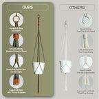 2 Packs Macrame Plant Hanger Colored Braided Polyester Rope Outdoor Indoor Adjustable Hanging Planter for up to 10 Inch Plant Pot Modern Boho Home Decor (Forest Green/Burnt Orange)
