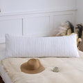 Body Pillow Shams 1 Pack, Body Size Pillowcases, Soft Microfiber Geometric Striped Boho Pillow Covers with Envelope Closure, White, 20x54 Inches (No Insert)