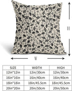 Black Floral Pillow Covers 22x22 Set of 2 Vintage Rustic Old Style Cute Small FlowerBlack Cream Print Decorative Outdoor Pillowcases Farmhouse Throw Cushion Case Decor for Couch Sofa Bed
