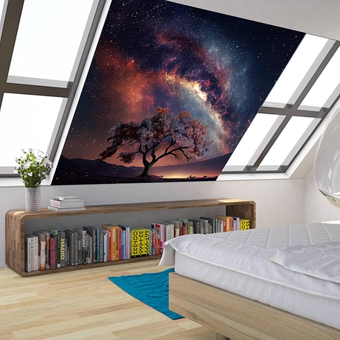 Apdidl Space Galaxy Tapestry Wall Hanging for Bedroom Aesthetic, Nature Starry Night Tree of Life Tapestries, Star Sky Posters Backdrop Decor Wall Tapestry for Men Dorm Living Room Office (51"X60")