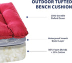 Outdoor Bench Cushion, 48x18x5 Inch, Waterproof Bench Cushion for Outdoor/Indoor Furniture, Tufted Patio Bench Seat Cushion, Fade Resistant Outdoor Cushions for Porch Swing Couch, Burgundy
