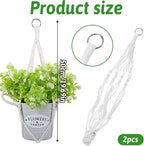 Macrame Plant Hanger 2 Pack Hanging Planters Baskets for Indoor Plant Boho Hanging Holder Handmade Woven Rope Hanger Kits Decorative Braided Cotton Rope Flower Pot Holder for Garden Home Decor