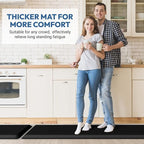 4/5 Inch Thick Kitchen Mat - Cushioned Anti Fatigue Mats for Kitchen Floor - Easy to Clean, Waterproof, Non-Slip Kitchen Rug for Sink, Office, Kitchen (17''x28'' Black)