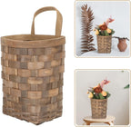 UPKOCH Hanging Wicker Basket 4.2X5.5X4.2In Rustic Wall Storage Organizer for Kitchen Utensils Makeup Brushes Bathroom and Dorm Room