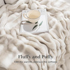 NEXHOME PRO Faux Fur Throw Blanket, Ultra Soft Cozy Warm Fuzzy Fluffy Plush Reversible Blanket for Couch, Sofa, Bed, Home Decor Gift, Tie-dye Sand 5060