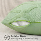 decorUhome Spring Throw Pillow Covers 20x20 Inch Set of 2, Soft Plush Faux Fur Wool Sage Green Accent Couch Pillow Covers for Modern Farmhouse Bed Sofa Living Room