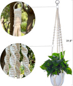 DANELYNN Plant Hanger, Hanging Planter Basket with Wood Beads, Decorative Boho Flower Pot Holder for Indoor Outdoor Plants(Pots Not Included)﻿ (2)