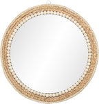 SWTHONY 18 Inch Boho Round Hanging Wall Mirror Decorative Rattan Circle Mirrors for Farmhouse, Living Room, Bedroom