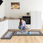 Mattitude Kitchen Mats Set of 2 Cushioned Rugs Anti-Fatigue Mats for Kitchen Floor,Waterproof Non-Slip Mats and Rugs Set for Office,Floor,Laundry 17.3"×29"+17.3"×59",Black