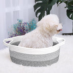 ABenkle Small Basket with Handles - Decorative Durable Rope Woven Storage Bin Shelf Storage Organizer Cube, Easter Baby Gift Basket, 12"x8"x5"