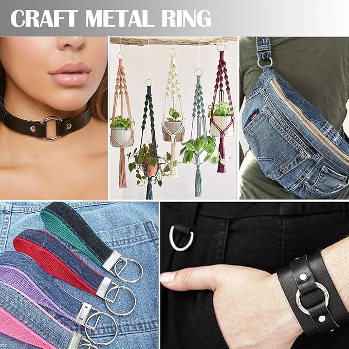 Ewparts Metal Rings 2 inch for Plant Hangers Welded Steel Silver Macrame Rings Aros de Metal para Macrame 10 Pack 60mm 5mm Thick Heavy Duty Small Welded O Rings 2 inch O Rings for Craft