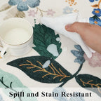 Hallway 2x5 Washable Runner Rug: Stain Resistant Floral Scalloped Rug for Kitchen Entryway Farmhouse Soft Carpet for Bathroom Bedroom Thin Laudry Living Room Floor Mat with Non Slip Backing(2x5,Cream)