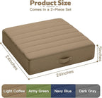 MeMoreCool Square Floor Pillows for Adults Kids, 2 Sets Large Meditation Cushion with 5" Thick Foam and Washable Tufted Cover, 24 Inch Coffee Seat Floor Cushions for Sitting and Yoga
