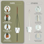 Macrame Kits for Beginners, 3 Set of Plant Hangers DIY Kit: Braided Polyester Ropes 50yds*5mm Forest Green, 20yds*2mm Burnt Orange, 60+Pcs Supplies with Step-by-Step Easy Instructions (GROR)