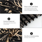 Avinyl Tree of Life Wall Tapestry for Bedroom, Sun and Moon Hippie Tapestries Aesthetic, Black and Gold Wall Hanging Home Decor for Dorm Living Room Office 71in x 91in