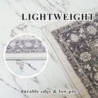 Washable 2x4 Kitchen Sink Rugs: Washable Non-Slip Hardwood Floor Mat for Stove Soft Stain Resistant Carpet Boho Home Decor for High Traffic Area Low-Pile Area Rug for Entryway Foyer(2x4,Grey)