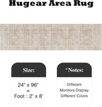 HUGEAR 2x8 Runner Rug Hallway Vintage Beige Machine Washable Retro Floral Low Pile Carpet Vacuumable Distressed Long Throw Rug Bedroom Office Bathroom Kitchen Laundry Non Slip Soft Lightweight