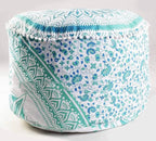 Indian Mandala Floor Pillow Pouf Cover Hippie Boho Cotton Ottoman Decorative Cushion Cover Meditation Seating Throw Decor Footstool Bohemian Pillow Sham