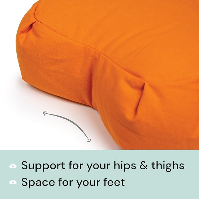 Meditation Cushion (Anthracite) Crescent, Buckwheat Husk Filled, Floor Pillow or Cushions, Yoga Seat, Zafu, Made in The USA