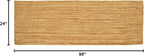 Hand Woven Jute Area Rug - 2' x 8' Feet - Rustic Beige Reversible Rectangular Rugs for Bedroom, Kitchen, Living Room - Vintage Natural Braided Entry Floor Décor Boho Jute Rug 24 X96 Inches