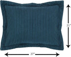 Better Trends Chenille Bedspreads Twin Size, Teal 100% Cotton Chenille Stripe Design Tufted Bedding Coverlet Soft Lightweight, 96"x110" with 1 PC Sham 2 Pieces Set Jullian Collection