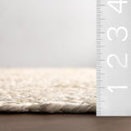 nuLOOM Oval 6x9 Rigo Jute Hand Woven Area Rug, Off White, Solid Farmhouse Design, Natural Fiber, For Bedroom, Living Room, Dining Room, Hallway, Office, Kitchen, Entryway