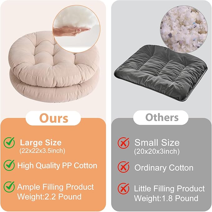 Tiita Outdoor Cushions Square Floor Pillow Thicken Tufted Seat Pad Large Floor Cushion for Yoga Meditation Living Room