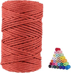 FLIPPED 100% Natural Cotton Macrame Cord,5mm x110 Yards Macrame Cords Colored Cotton Macrame Rope Craft Cord for DIY Crafts Knitting Plant Hangers Christmas Wedding Décor（Rust red）